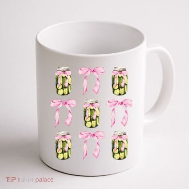Canned Pickle Coquette Bows With Cute Pickle Jar Coffee Mug back