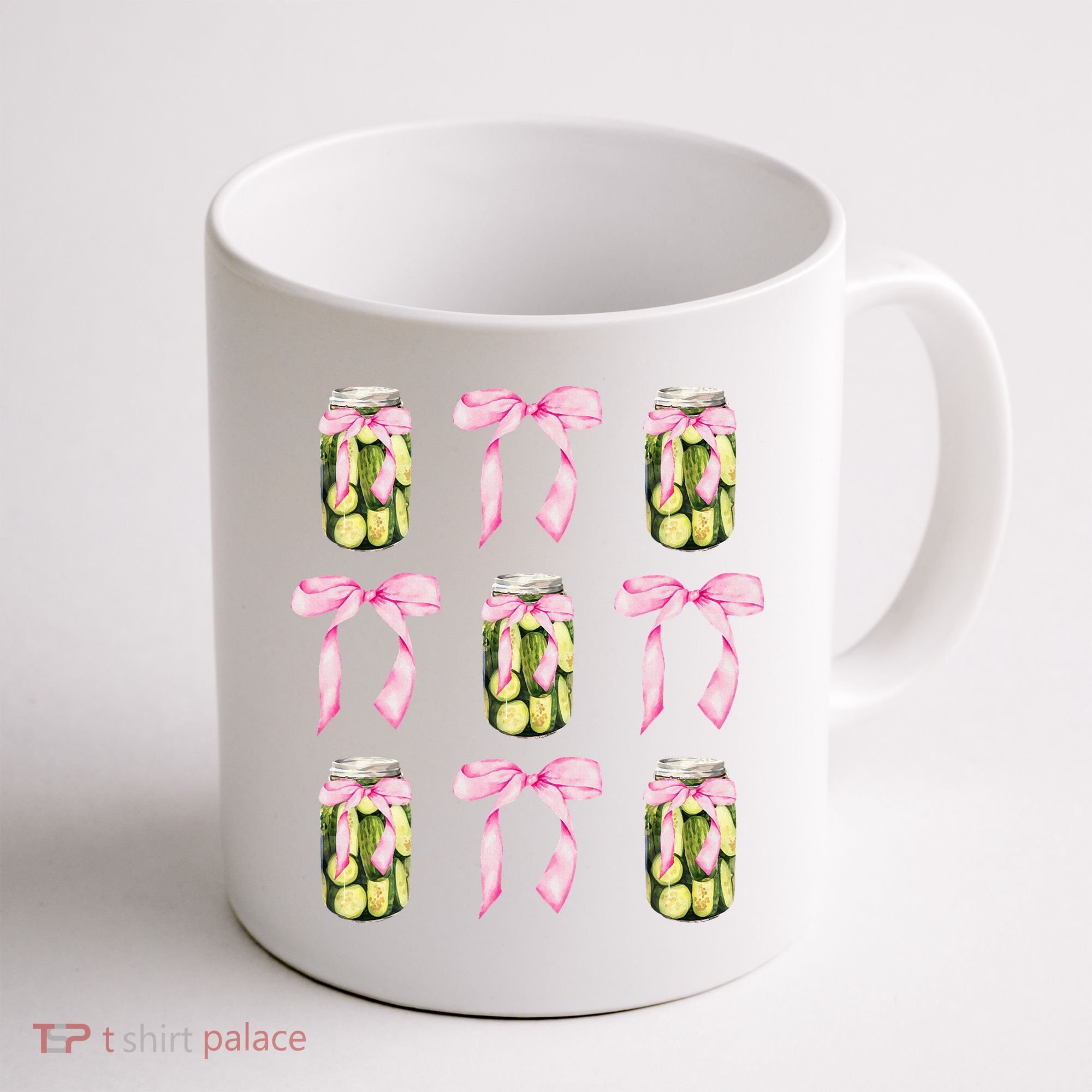 Canned Pickle Coquette Bows With Cute Pickle Jar Coffee Mug