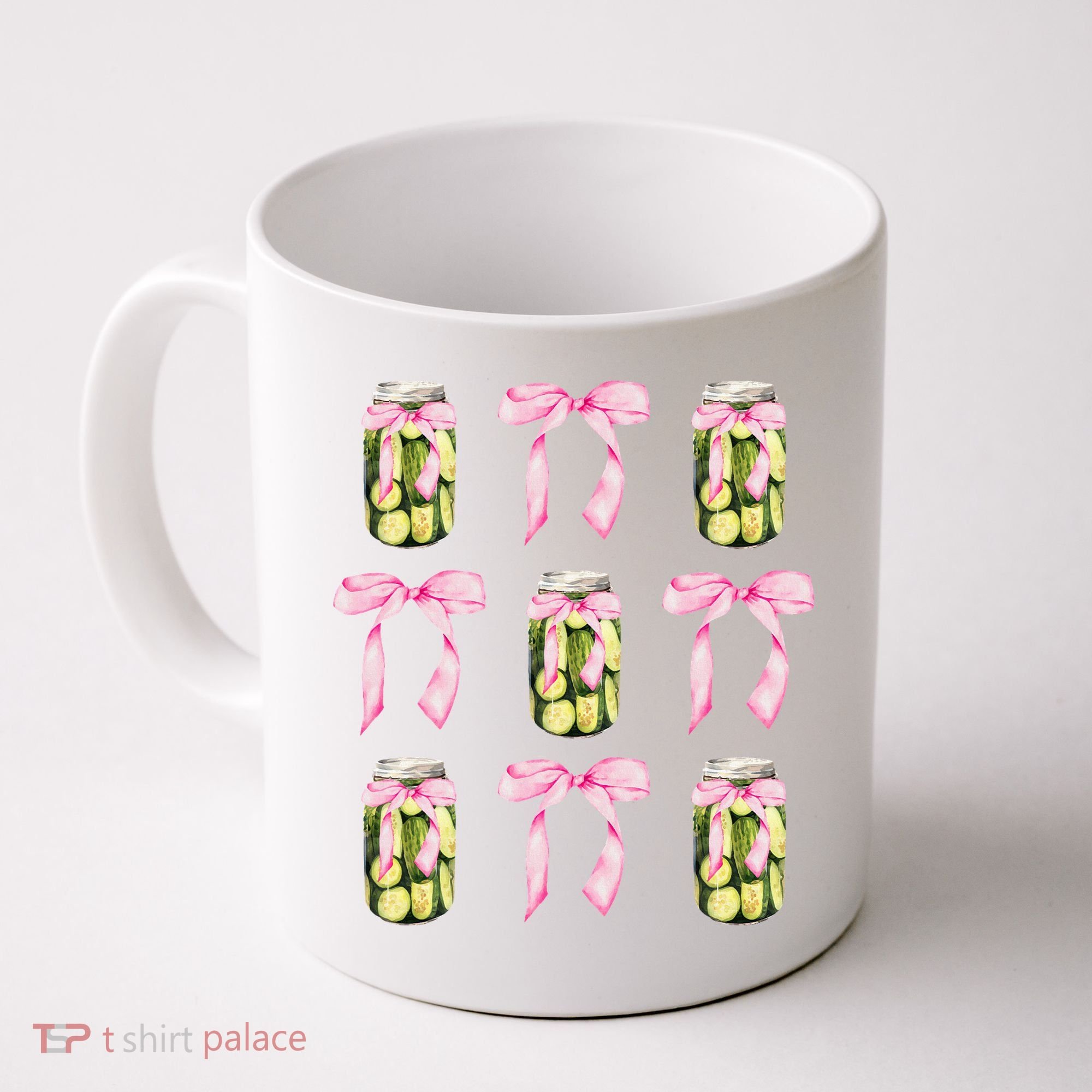 Canned Pickle Coquette Bows With Cute Pickle Jar Coffee Mug
