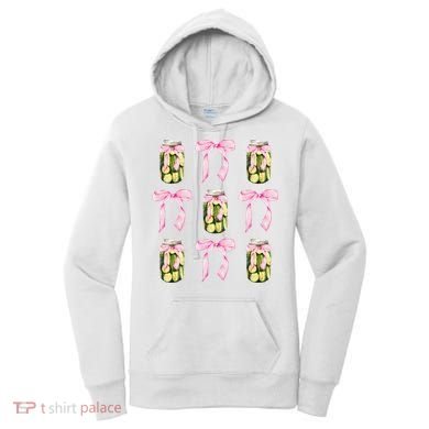 Canned Pickle Coquette Bows With Cute Pickle Jar Women's Hoodie