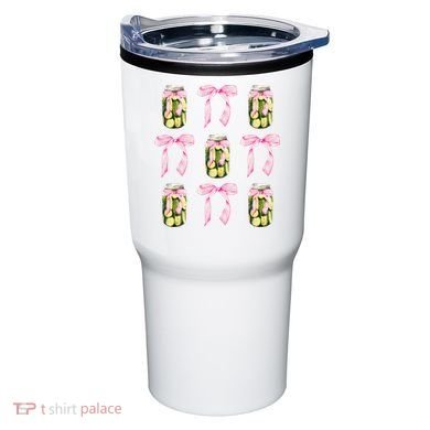 Canned Pickle Coquette Bows With Cute Pickle Jar Tumbler