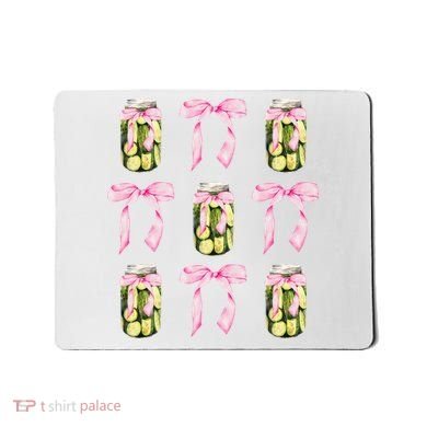 Canned Pickle Coquette Bows With Cute Pickle Jar Mousepad