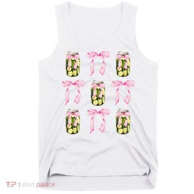 Canned Pickle Coquette Bows With Cute Pickle Jar Tank Top