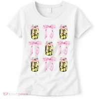Canned Pickle Coquette Bows With Cute Pickle Jar Women's T-Shirt thumb 0