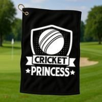 Cricket Princess Cricket Gift Golf Towel thumb 1