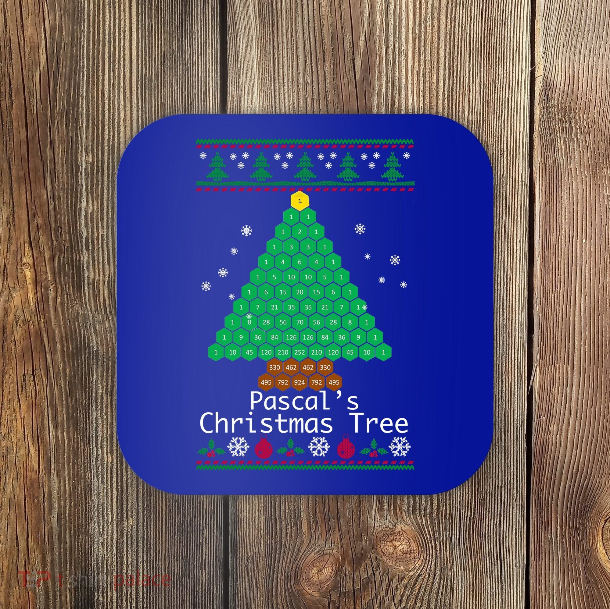Cool Pascals Christmas Tree Sweater Gift Math Coaster