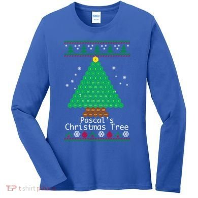 Cool Pascals Christmas Tree Sweater Gift Math Women's Long Sleeve Shirt