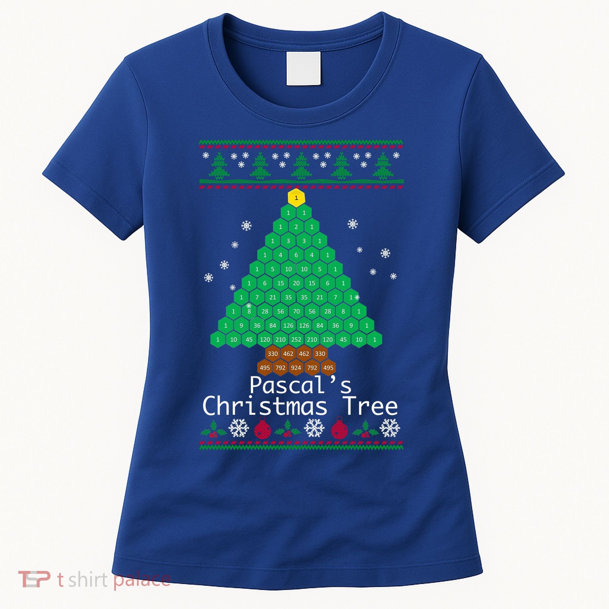 Cool Pascals Christmas Tree Sweater Gift Math Women's T-Shirt