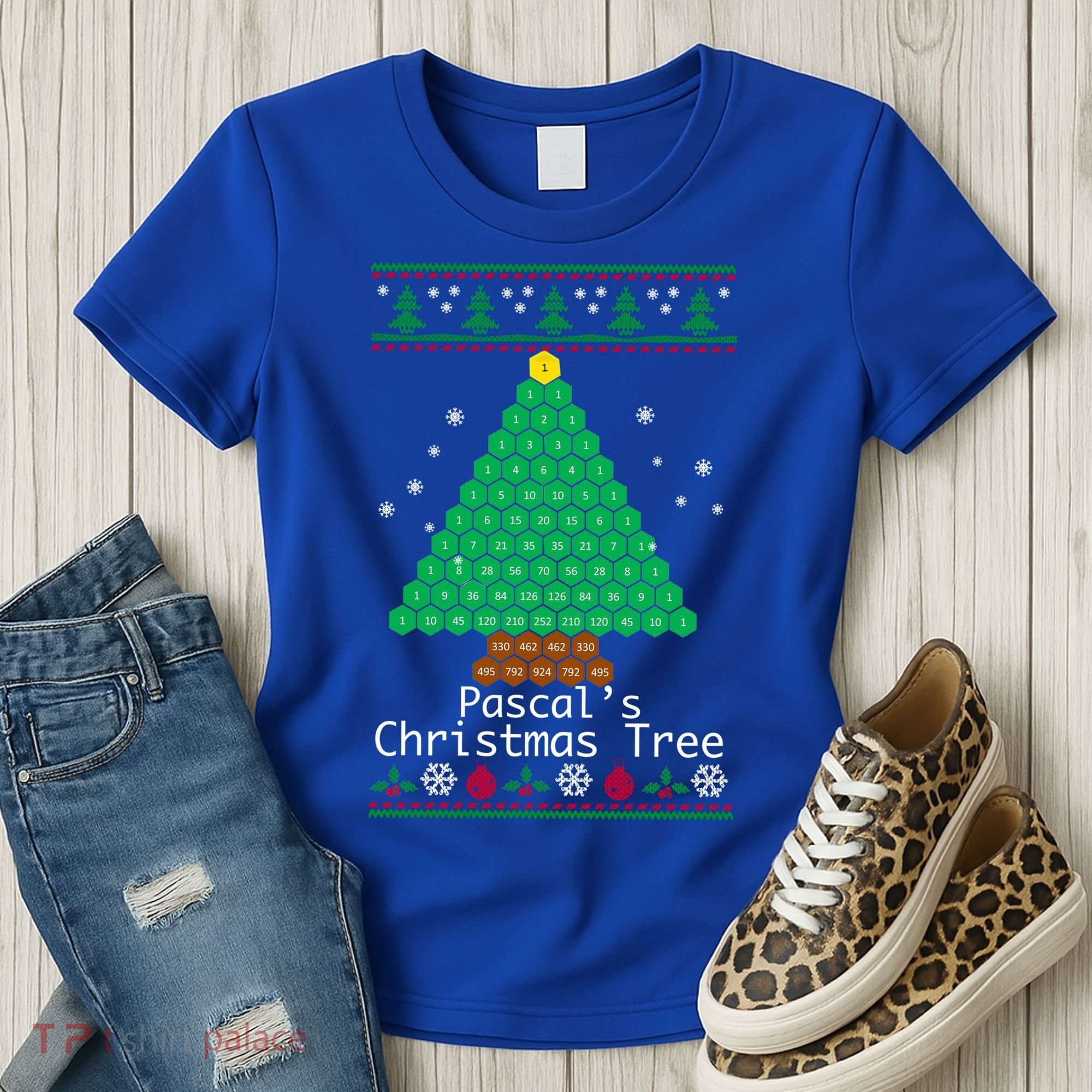 Cool Pascals Christmas Tree Sweater Gift Math Women's T-Shirt