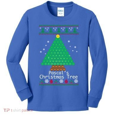 Cool Pascals Christmas Tree Sweater Gift Math Kids Long Sleeve Shirt