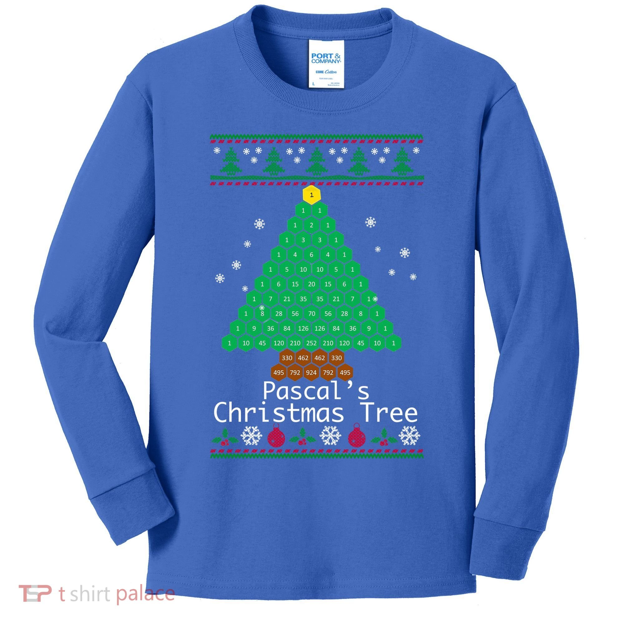 Cool Pascals Christmas Tree Sweater Gift Math Kids Long Sleeve Shirt