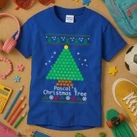 Cool Pascals Christmas Tree Sweater Gift Math Kids T-Shirt thumb 3