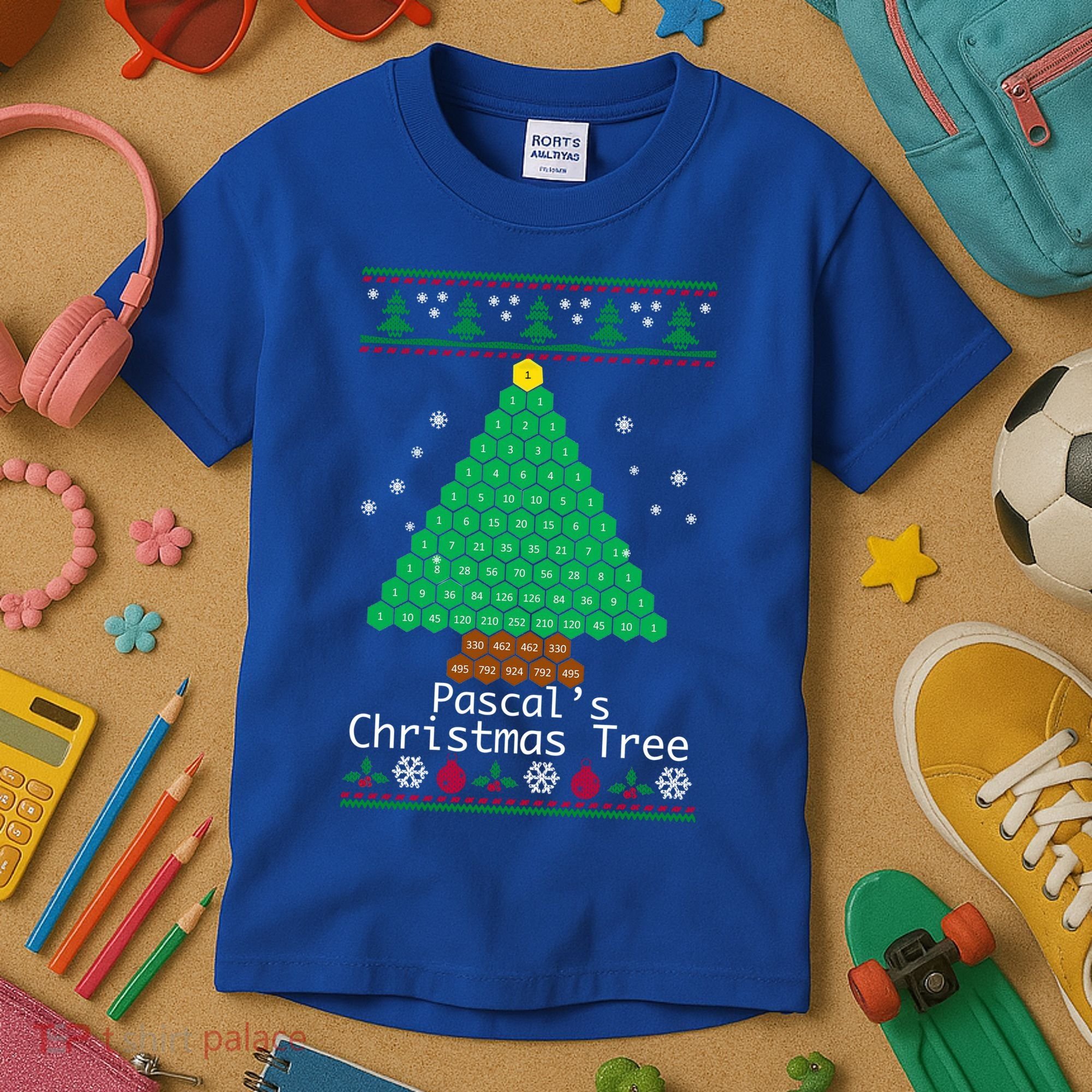 Cool Pascals Christmas Tree Sweater Gift Math Kids T-Shirt