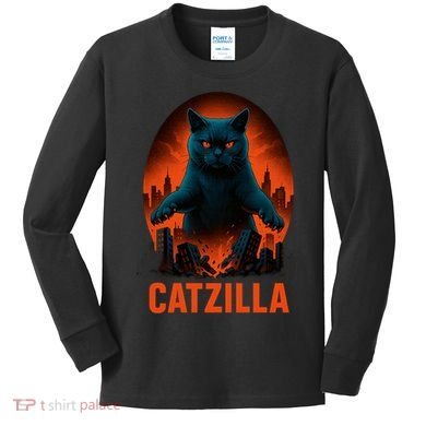 Catzilla Pose Kids Long Sleeve Shirt