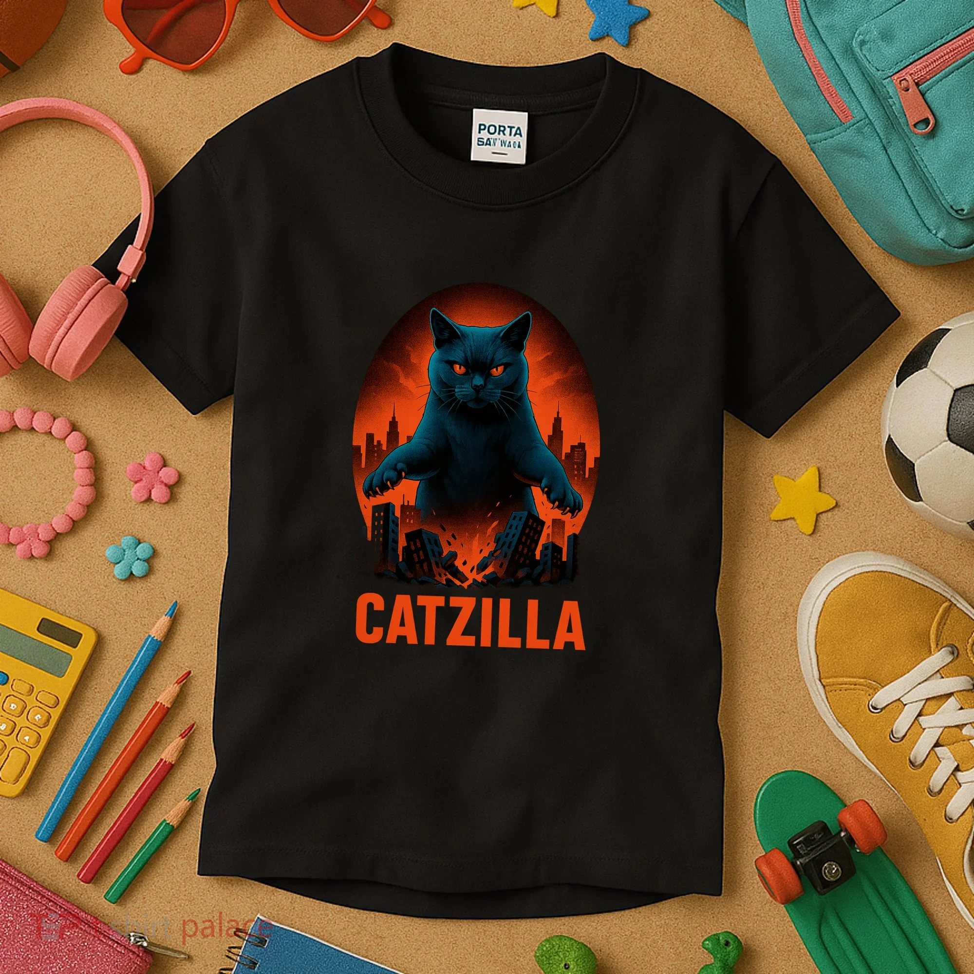 Catzilla Pose Kids T-Shirt