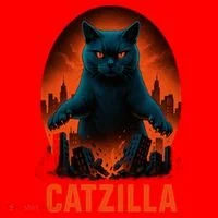 Catzilla Pose Santa Hat thumb 1