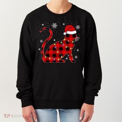 Christmas Plaid Cat Holiday Cute Women's Sweatshirt