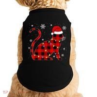 Christmas Plaid Cat Holiday Cute Doggie Tank thumb 0