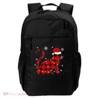 Christmas Plaid Cat Holiday Cute Backpack thumb 0