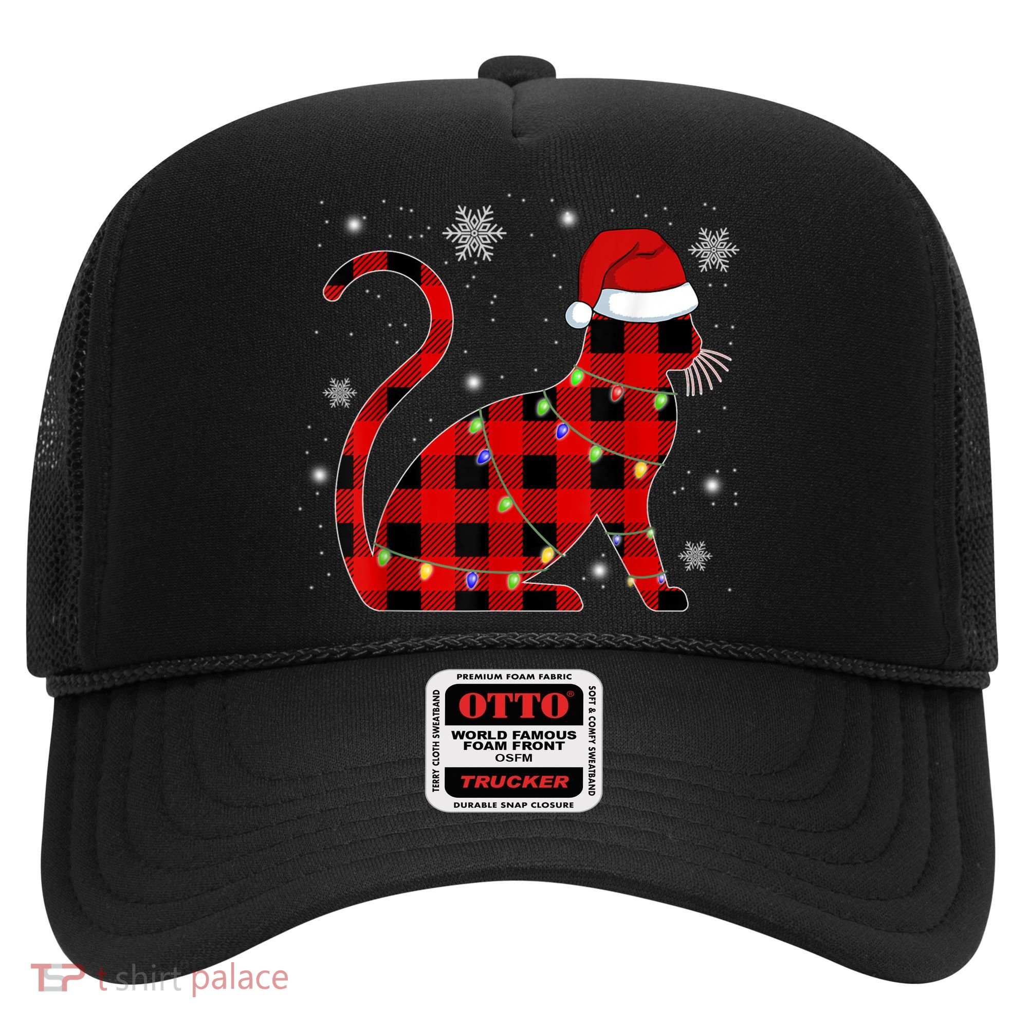 Christmas Plaid Cat Holiday Cute Hat