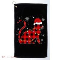 Christmas Plaid Cat Holiday Cute Golf Towel thumb 0