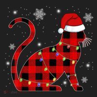 Christmas Plaid Cat Holiday Cute Golf Towel thumb 3