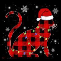 Christmas Plaid Cat Holiday Cute Visor thumb 3