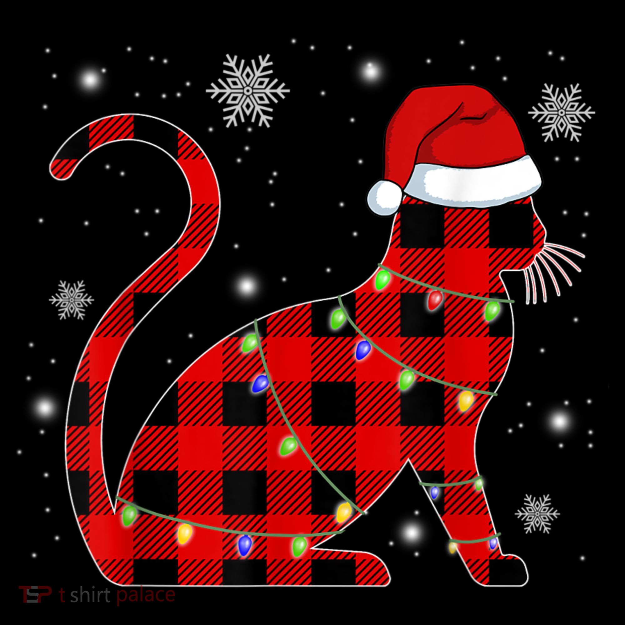 Christmas Plaid Cat Holiday Cute Tote Bag