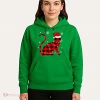 Christmas Plaid Cat Holiday Cute Hoodie thumb 5