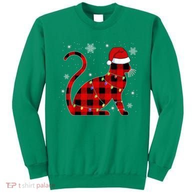 Christmas Plaid Cat Holiday Cute Sweatshirt