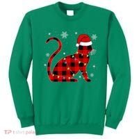 Christmas Plaid Cat Holiday Cute Sweatshirt thumb 0