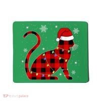 Christmas Plaid Cat Holiday Cute Mousepad thumb 0