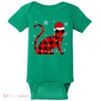 Christmas Plaid Cat Holiday Cute Baby Bodysuit thumb 0