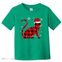 Christmas Plaid Cat Holiday Cute Toddler T-Shirt thumb 0