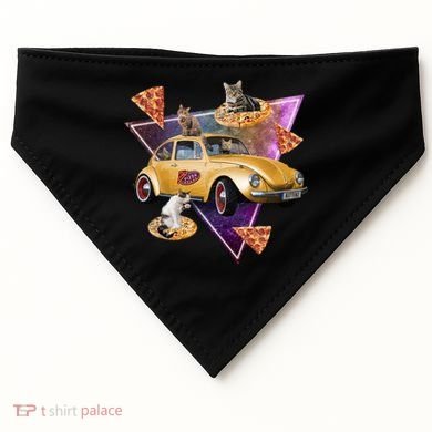 Cat Pizza Car Galaxy USA-Made Doggie Bandana