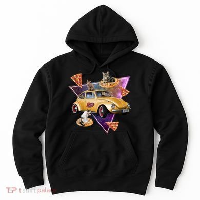 Cat Pizza Car Galaxy Hoodie