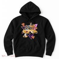 Cat Pizza Car Galaxy Hoodie thumb 0