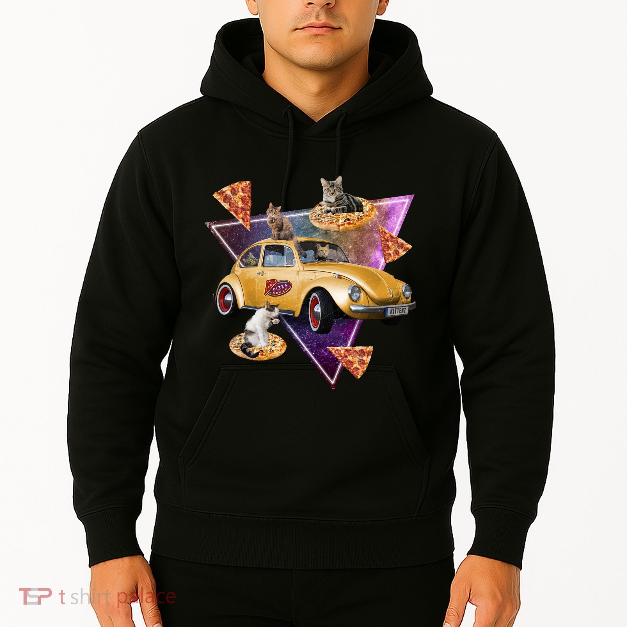 Cat Pizza Car Galaxy Hoodie