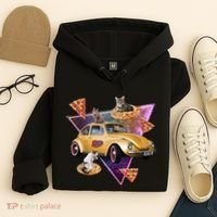 Cat Pizza Car Galaxy Hoodie thumb 4