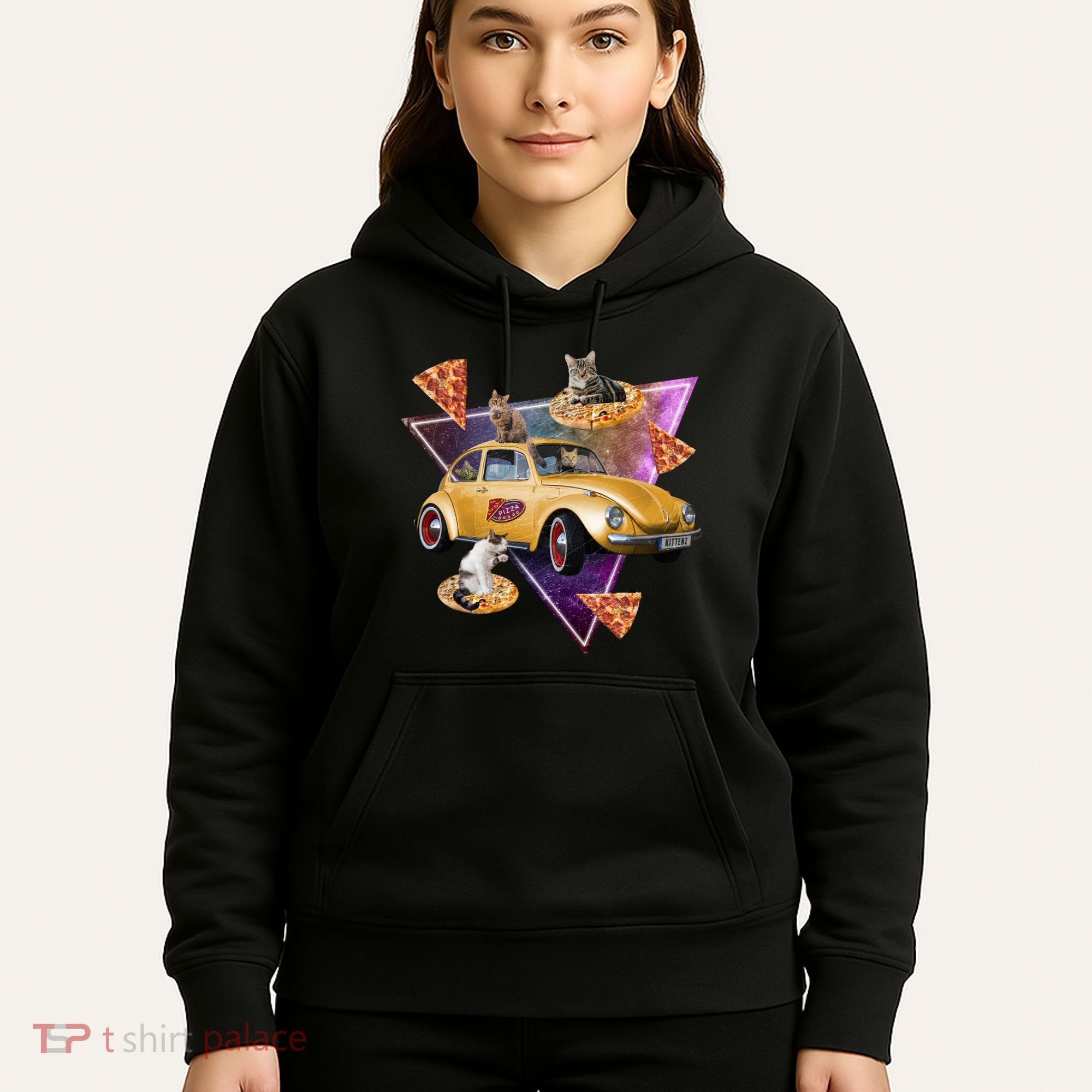 Cat Pizza Car Galaxy Hoodie