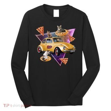 Cat Pizza Car Galaxy Long Sleeve Shirt