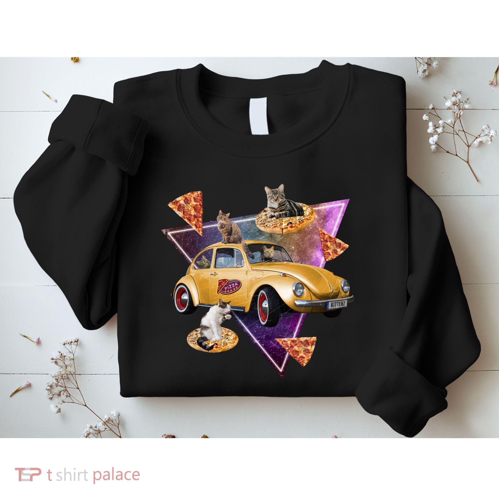 Cat Pizza Car Galaxy Sweatshirt