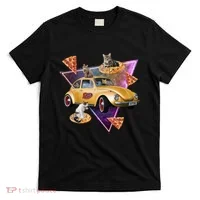 Cat Pizza Car Galaxy T-Shirt thumb 0