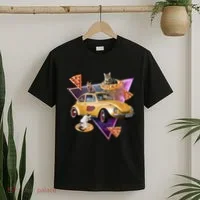Cat Pizza Car Galaxy T-Shirt thumb 2