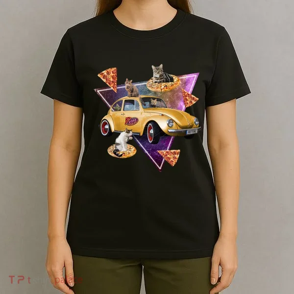 Cat Pizza Car Galaxy T-Shirt