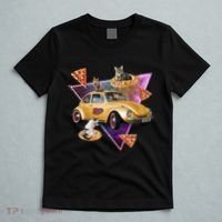 Cat Pizza Car Galaxy T-Shirt thumb 5