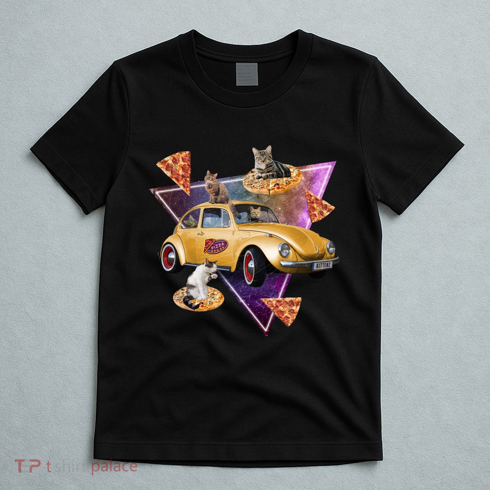 Cat Pizza Car Galaxy T-Shirt