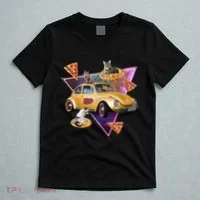 Cat Pizza Car Galaxy T-Shirt thumb 5