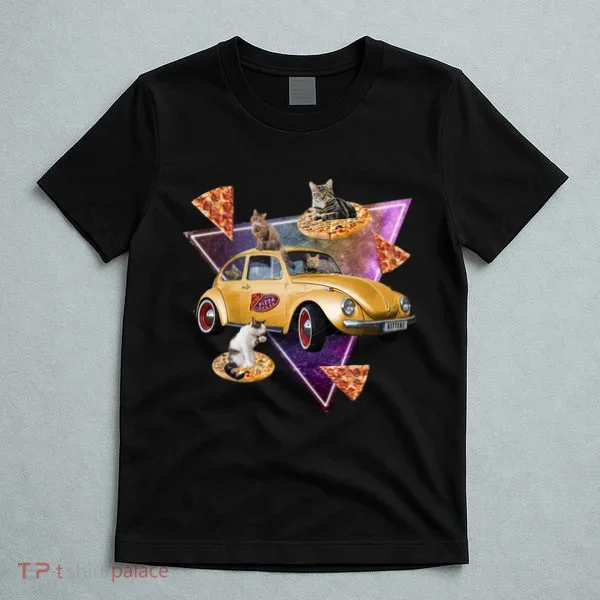 Cat Pizza Car Galaxy T-Shirt