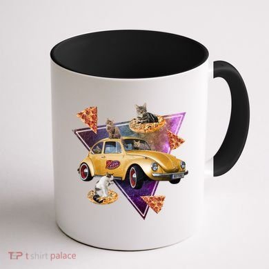Cat Pizza Car Galaxy Coffee Mug back